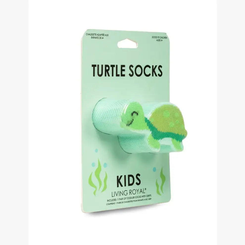 3D Packaged Crew Socks - Kids - Underwater Turtle - Aqua