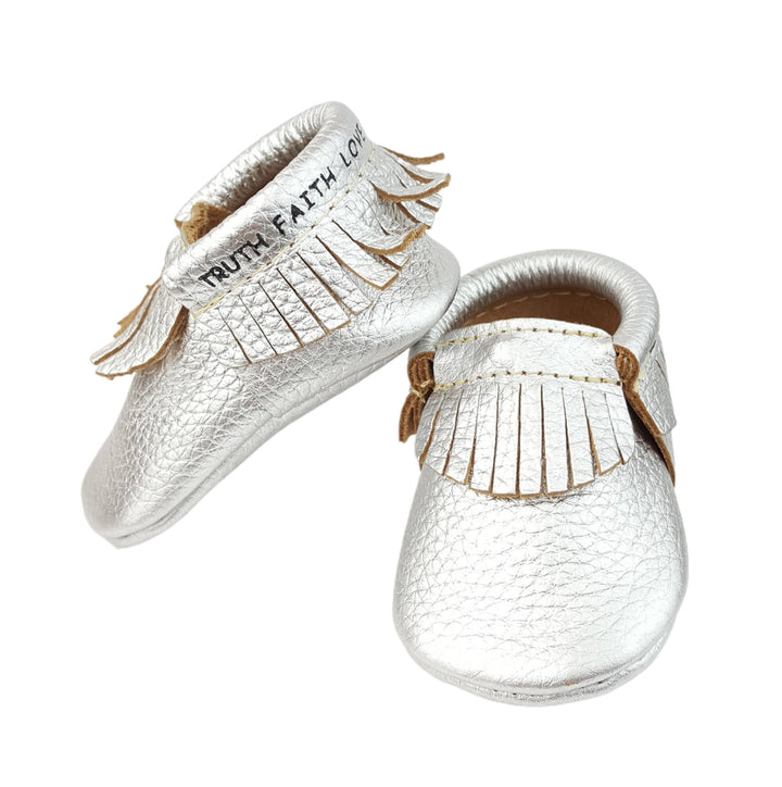 Bible Vere Soft Metallic Leather Baby Moccasins