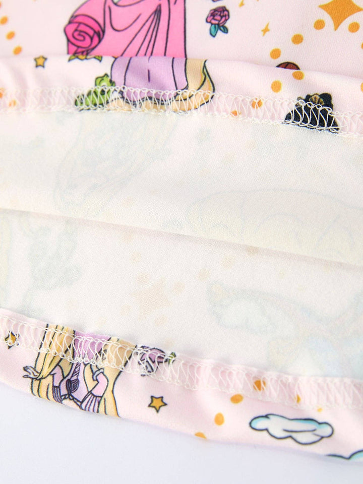 Summer Princess Pattern Ruffle Sleeve Girls Twirl Dress