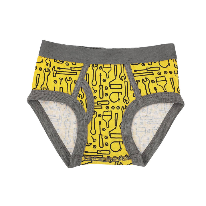 FUNFARE Underwear Trucks Toddler Boys Cotton Briefs With Pouch (5 Pack)