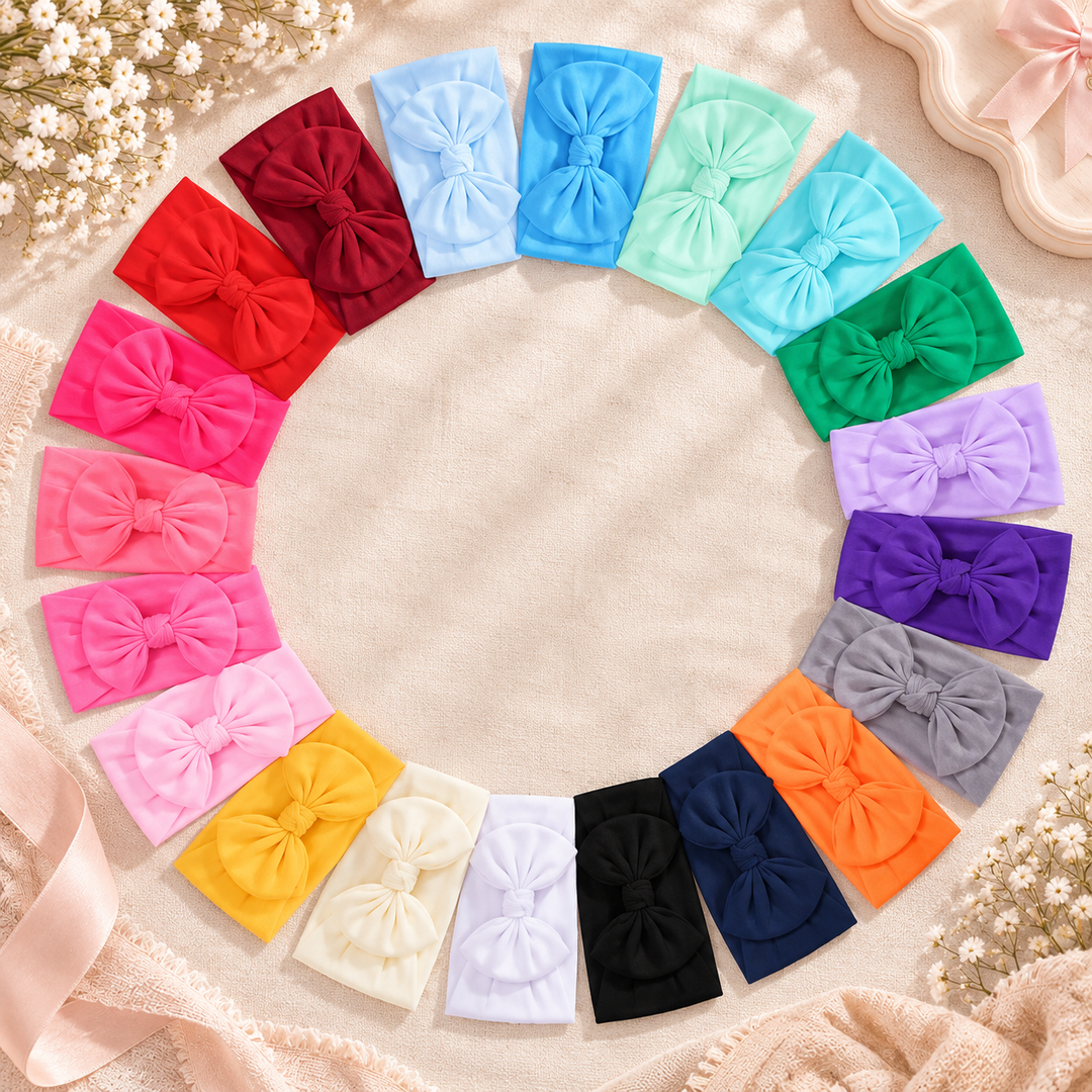 Stretch Baby Headbands, Newborn to Toddler, 14-Inch Fit