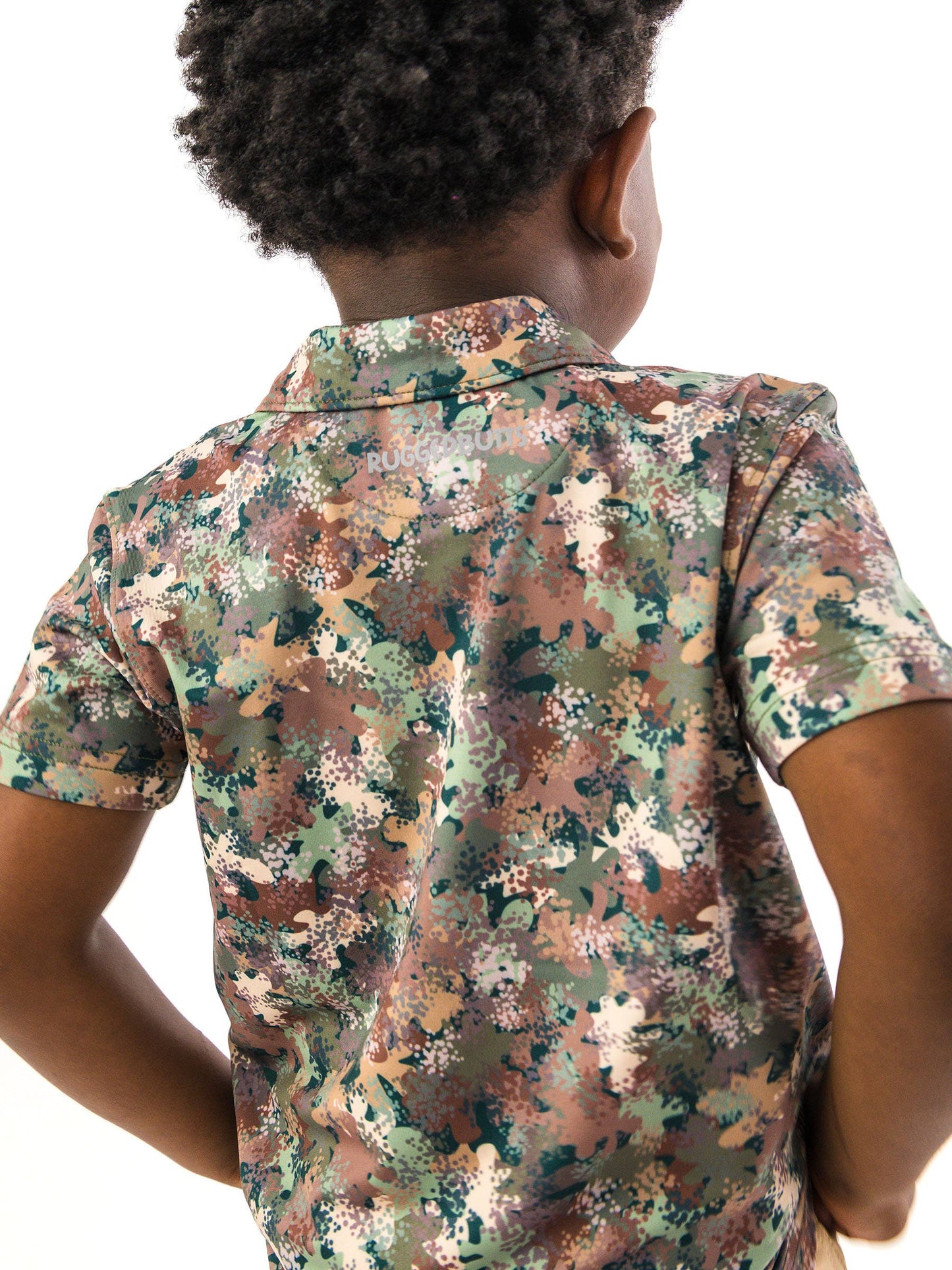 Boys Classic Camo Knit Short Sleeve Performance Polo