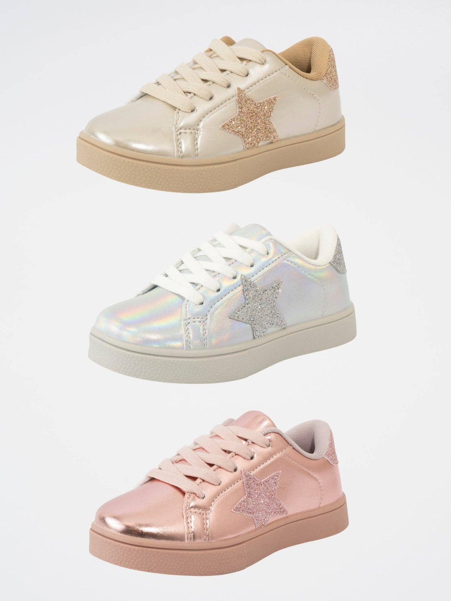 Girls' Sparkle Star Sneaker - Holographic Silver