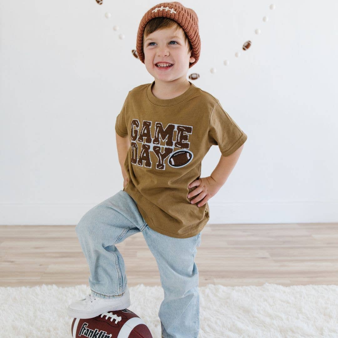 Football Lace Patch Beanie - Game Day - Hat -