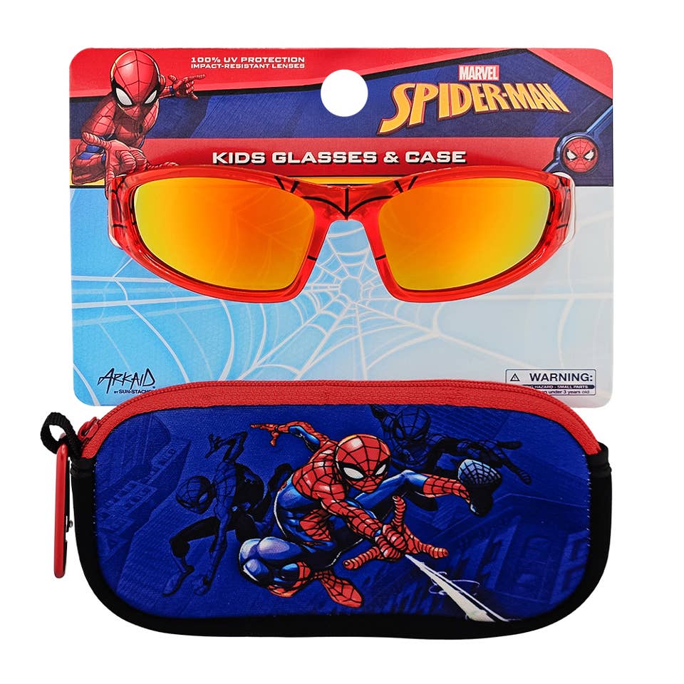 Officially Licensed 2pk Glasses + Soft Case Spiderman