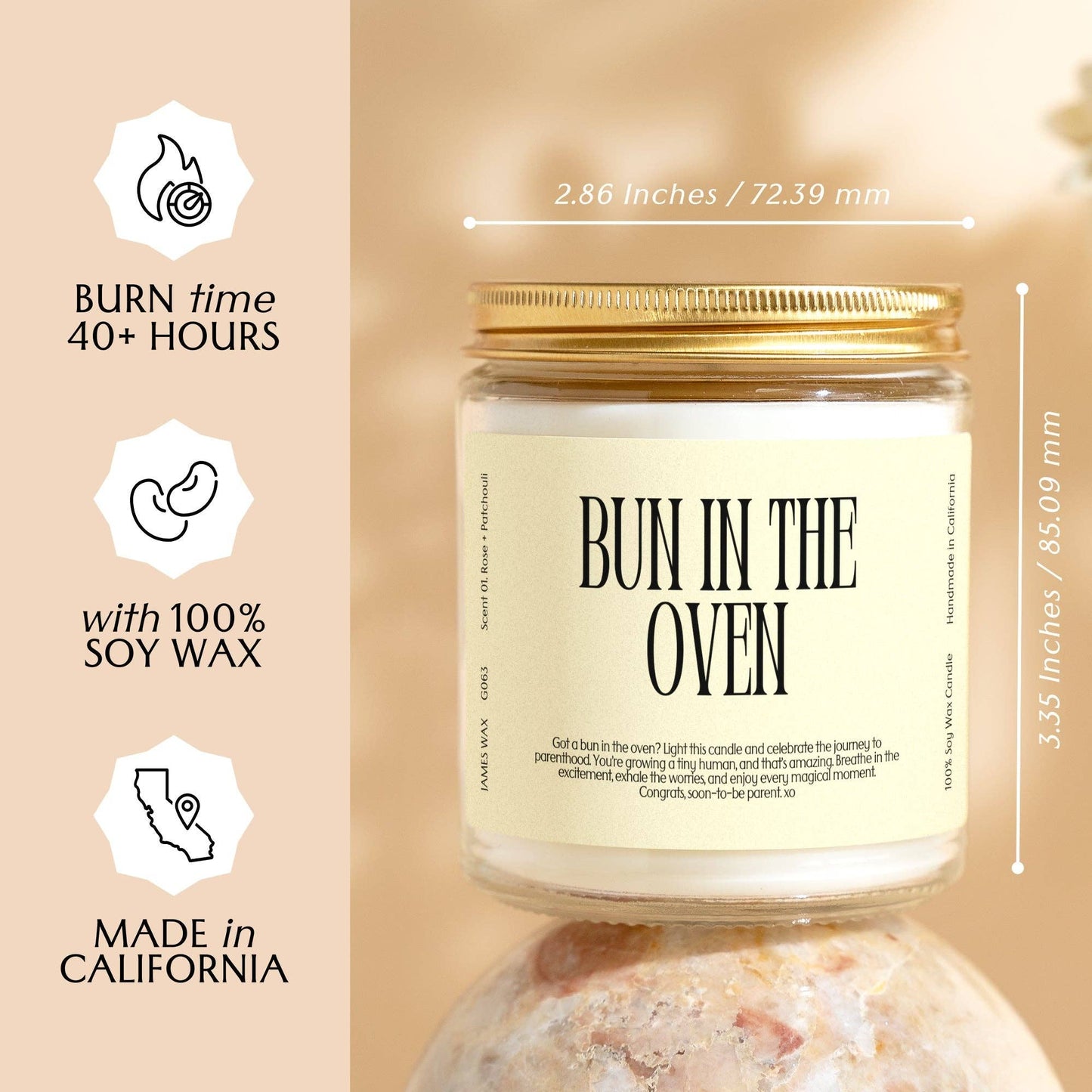 Baby Shower Expecting Moms Bun in the Oven Candle G063