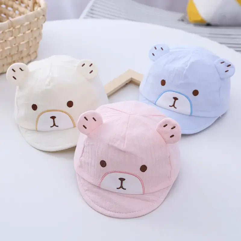 Happy Bear Soft Brim Cap (0-12 months) Pink