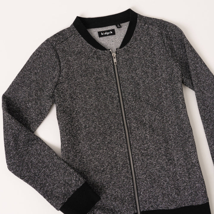 Metallic French Terry Bomber Jacket