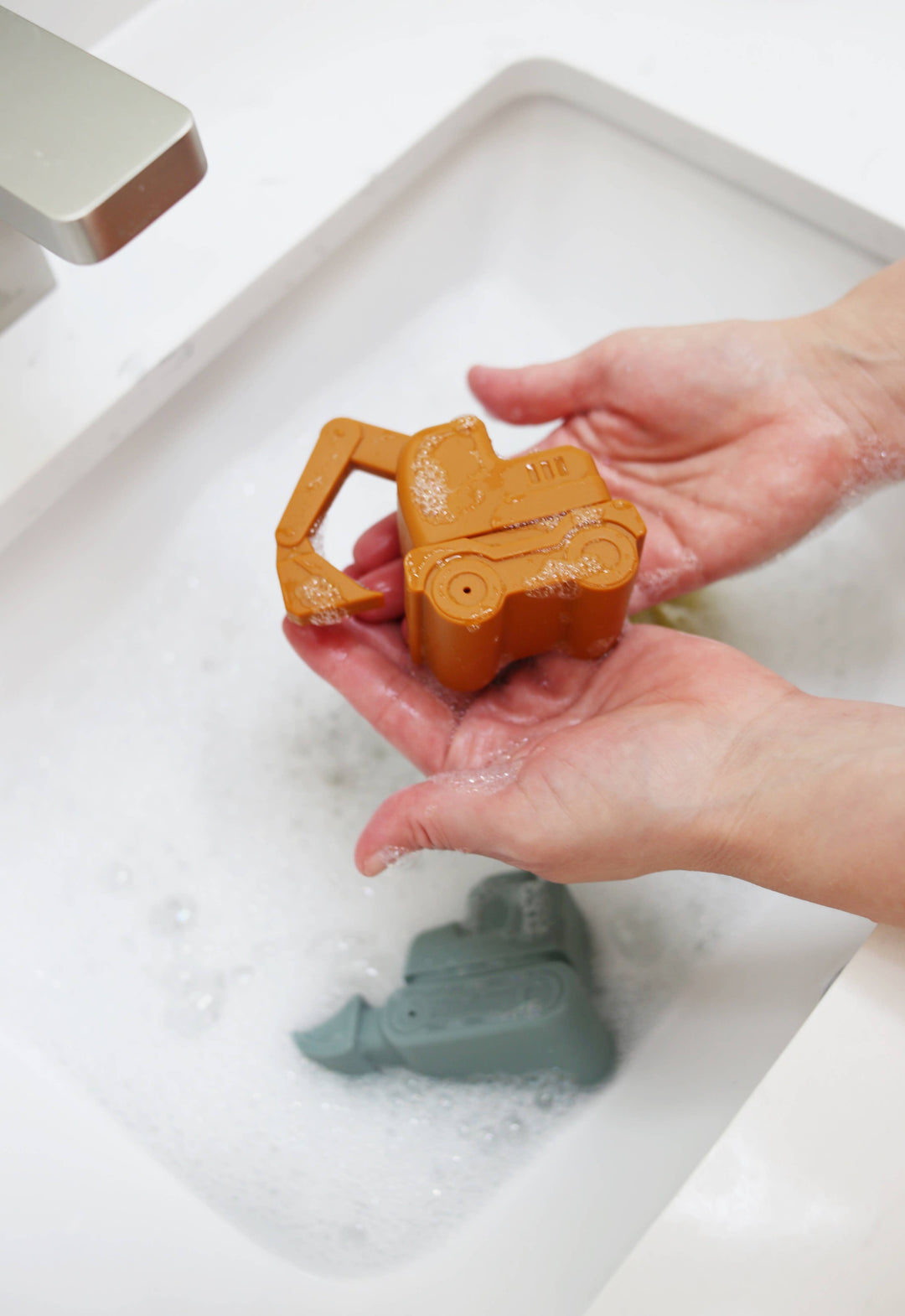 Juego de juguetes de baño de silicona sin moho para construcción