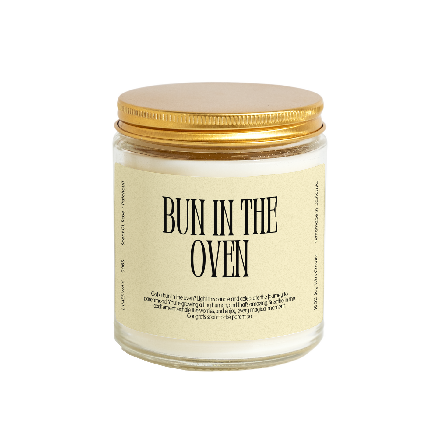 Baby Shower Expecting Moms Bun in the Oven Candle G063