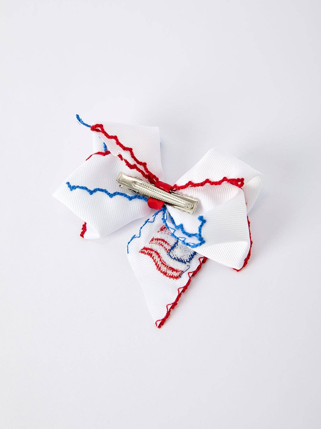 Stars &amp; Stripes Flag Hair Bow – Toddler Girls July 4th Hair Accessory