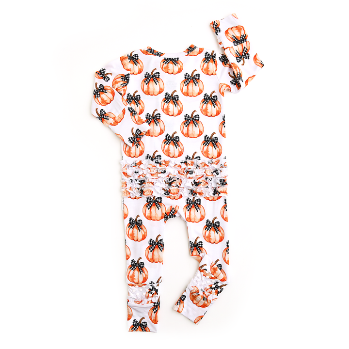 Lilith Pumpkin RUFFLE ZIP Halloween Bamboo Pumpkin Sleepies