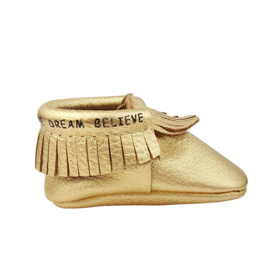 Bible Vere Soft Metallic Leather Baby Moccasins