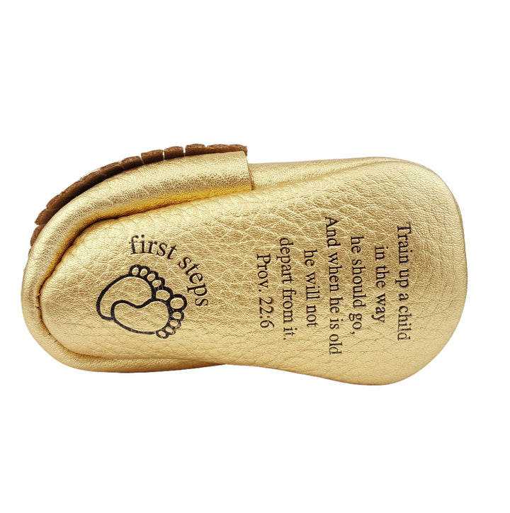 Bible Vere Soft Metallic Leather Baby Moccasins